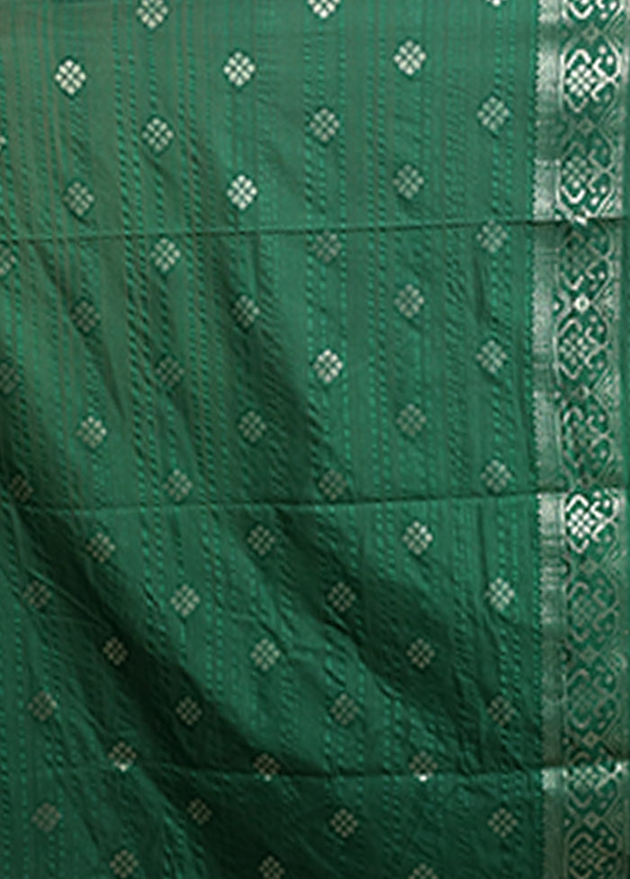 Green Dupion Silk Saree With Blouse Piece