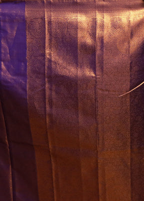 Purple Kanjivaram Silk Saree With Blouse Piece