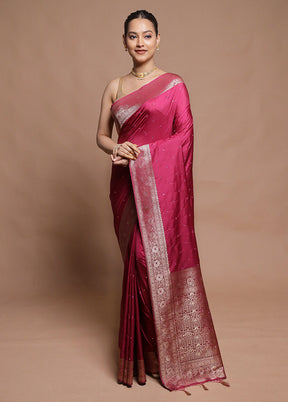 Pink Dupion Silk Saree With Blouse Piece