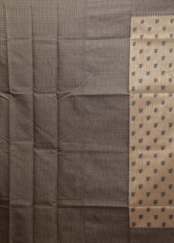 Cream Cotton Saree With Blouse Piece