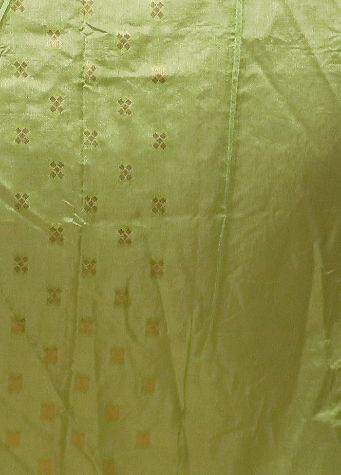 Green Dupion Silk Saree With Blouse Piece