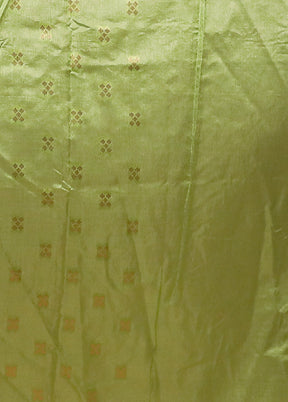 Green Dupion Silk Saree With Blouse Piece