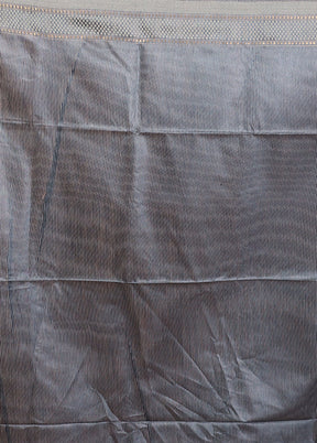 Blue Tussar Silk Saree With Blouse Piece