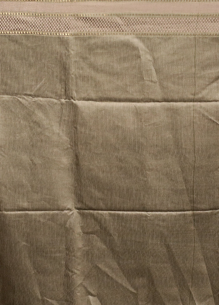 Cream Tussar Silk Saree With Blouse Piece