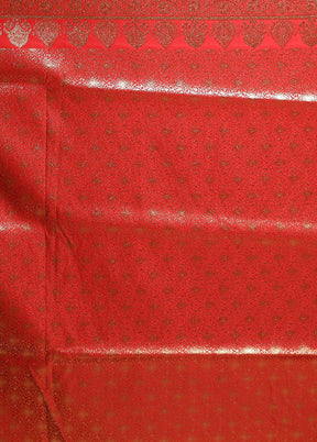 Red Banarasi Silk Saree With Blouse Piece