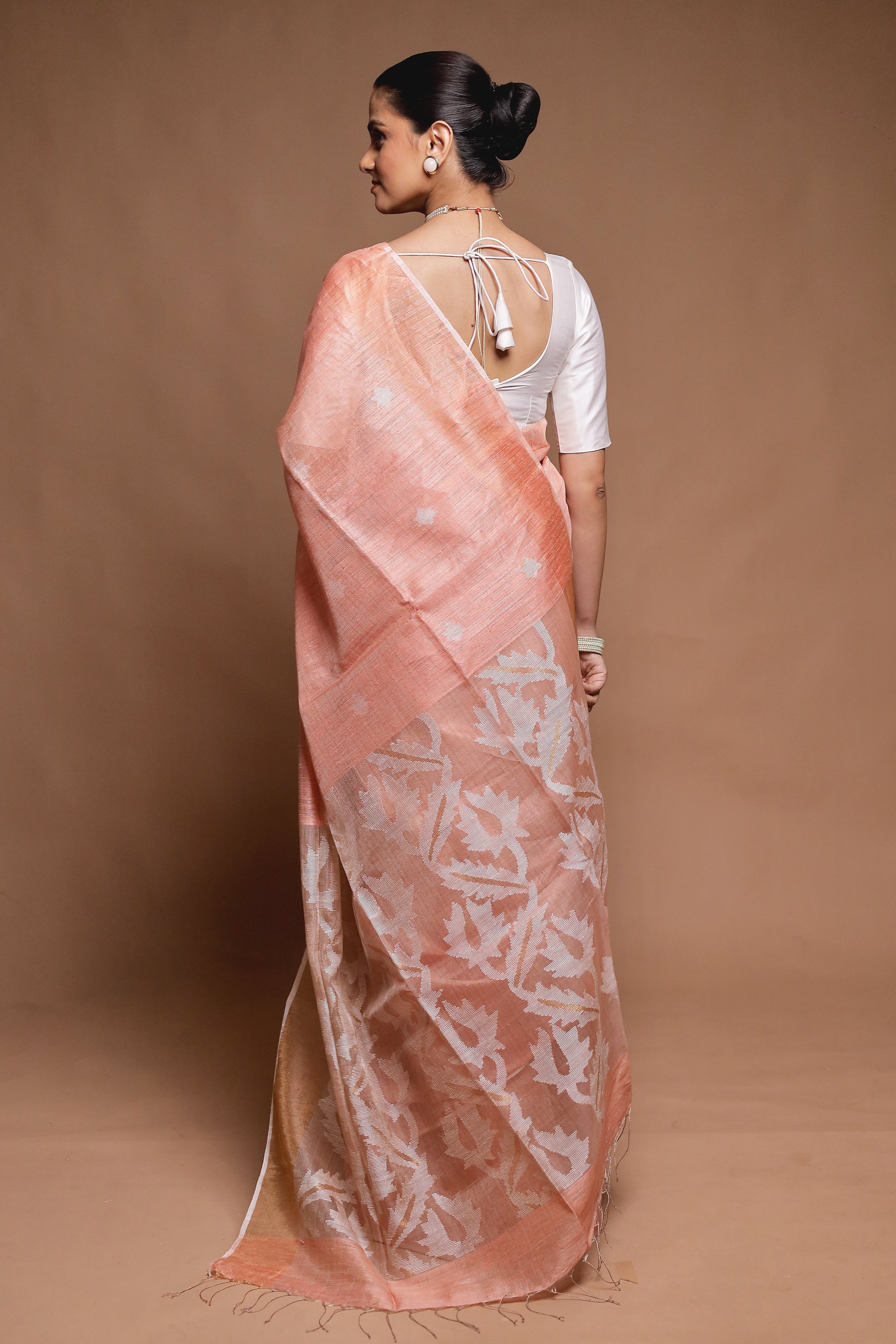Pink Handloom Matka Pure Silk Saree With Blouse Piece