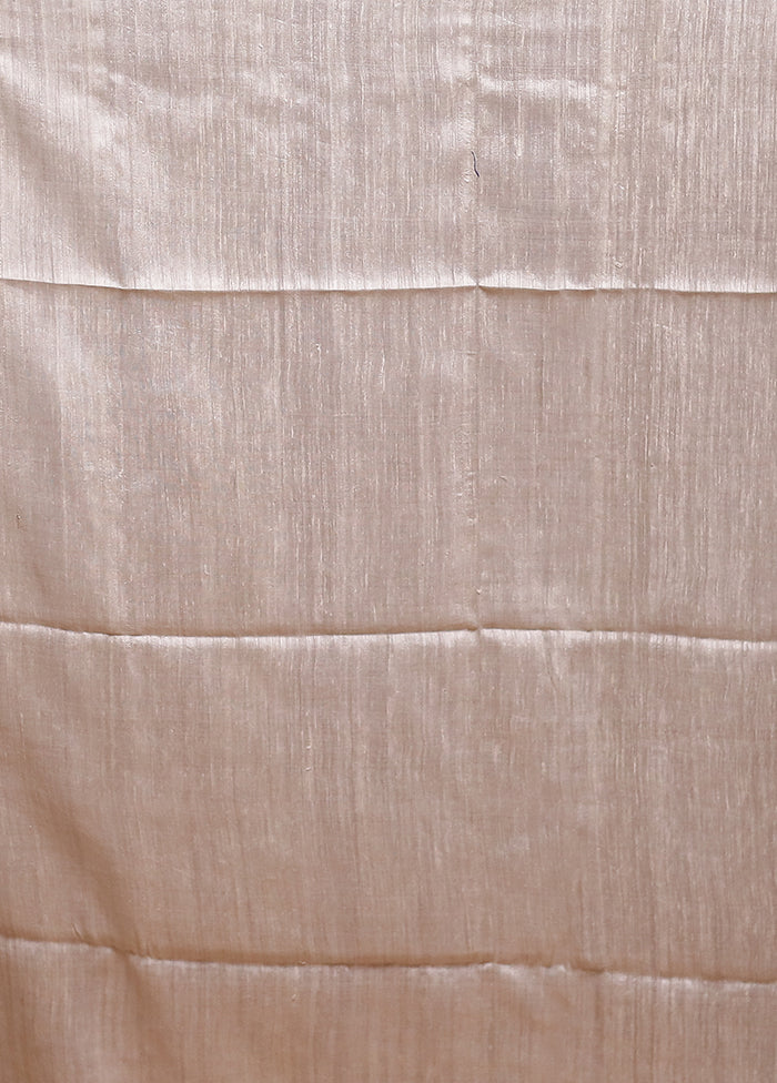 White Handloom Matka Pure Silk Saree With Blouse Piece