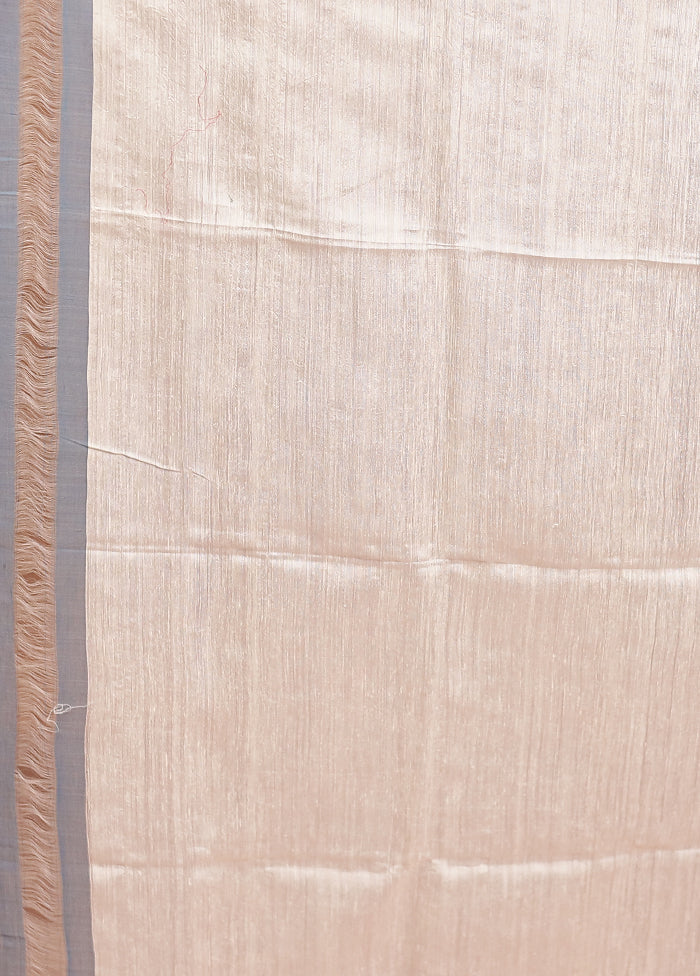 White Handloom Matka Pure Silk Saree With Blouse Piece