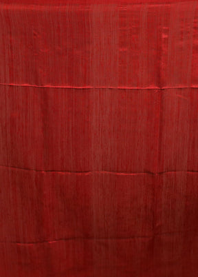Red Handloom Matka Pure Silk Saree With Blouse Piece
