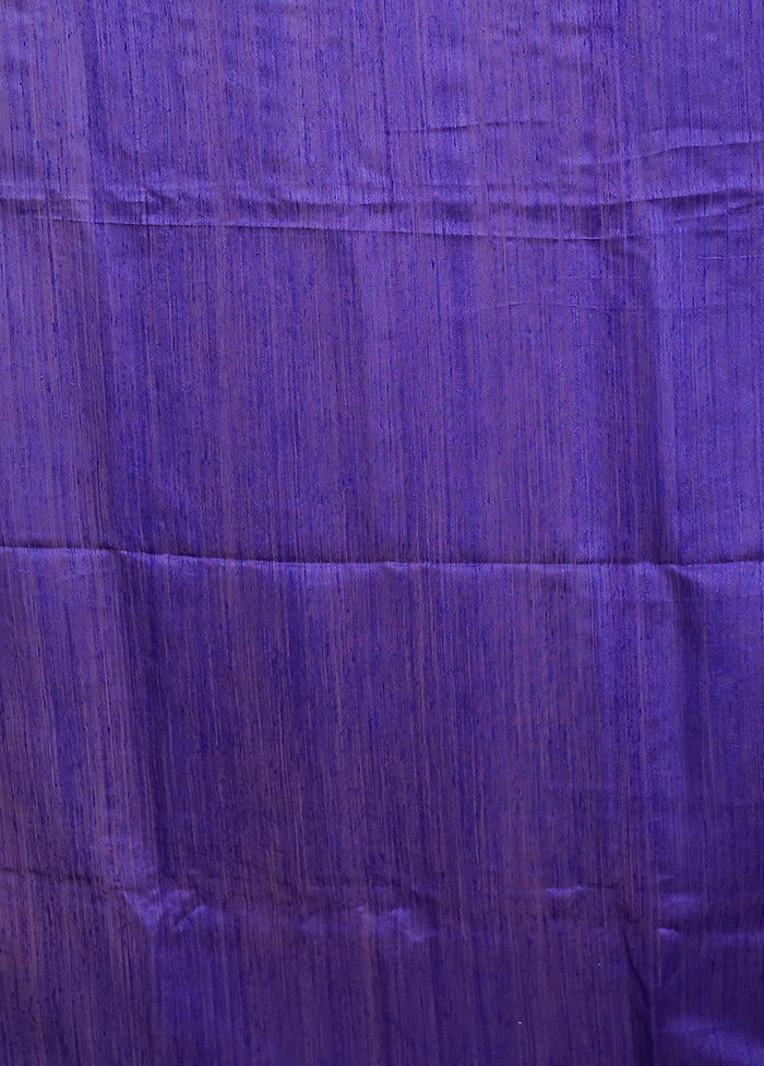 Purple Handloom Matka Pure Silk Saree With Blouse Piece