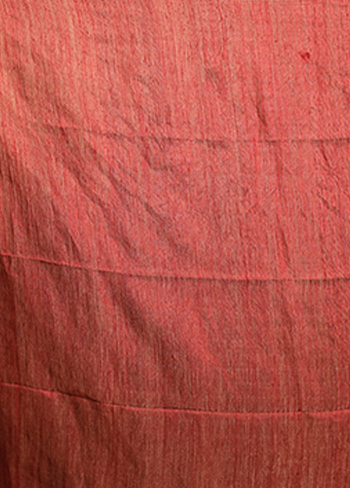 Red Handloom Matka Pure Silk Saree With Blouse Piece