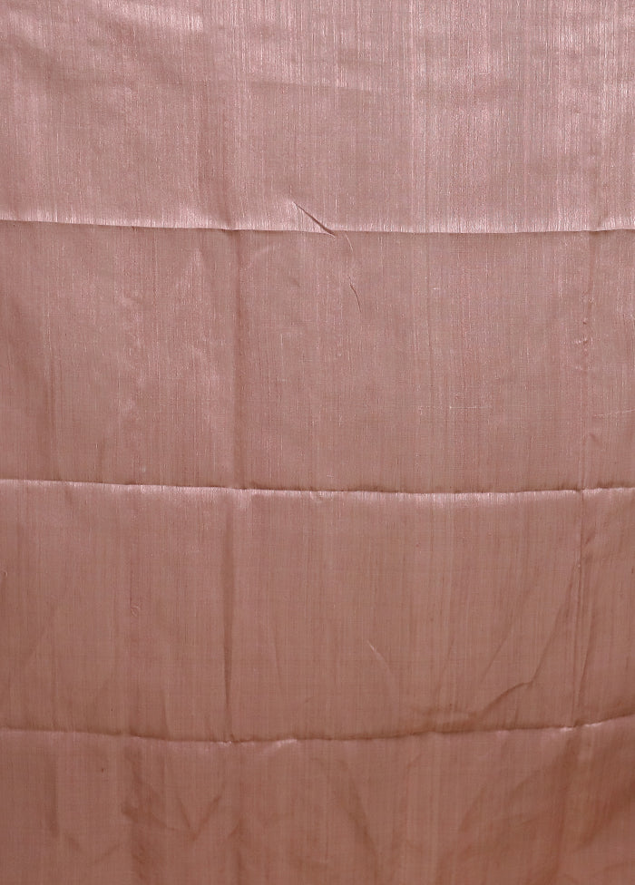 Pink Handloom Matka Pure Silk Saree With Blouse Piece