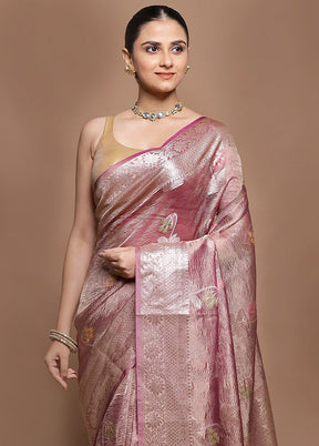 Purple Tissue Silk Saree With Blouse Piece