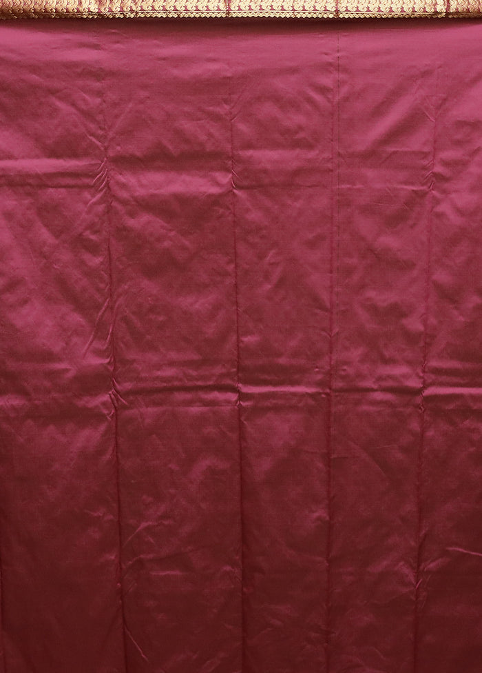 Pink Kanjivaram Silk Saree With Blouse Piece
