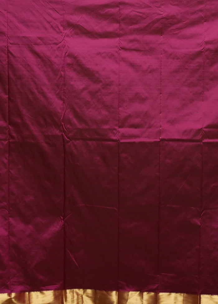 Pink Kanjivaram Silk Saree With Blouse Piece