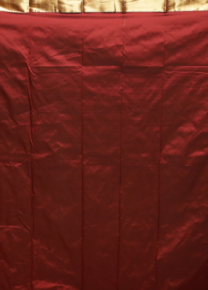 Brown Kanjivaram Silk Saree With Blouse Piece