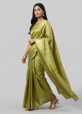 Green Handloom Kanchipuram Pure Silk Saree With Blouse Piece