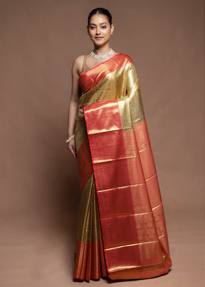 Gold Tissue Silk Saree With Blouse Piece