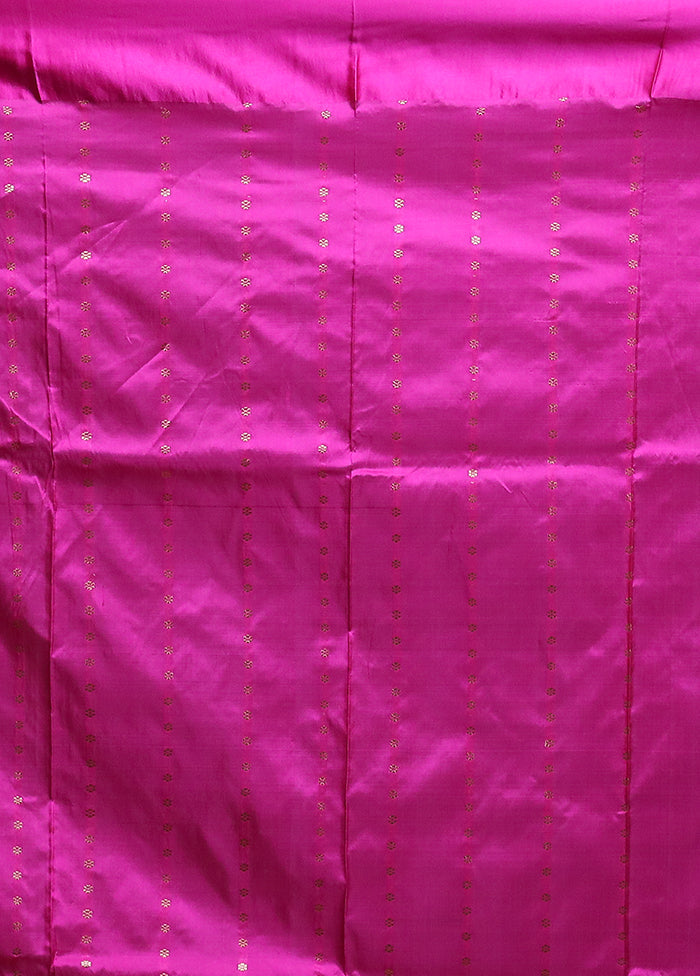 Blue Handloom Katan Pure Silk Saree With Blouse Piece