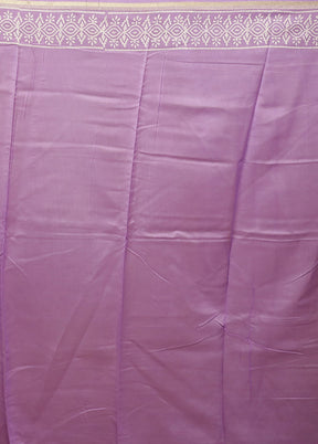 Purple Chanderi Silk Saree With Blouse Piece