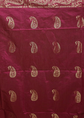 Purple Cotton Saree With Blouse Piece