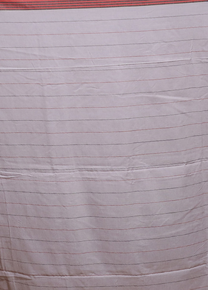 Cream Cotton Saree With Blouse Piece