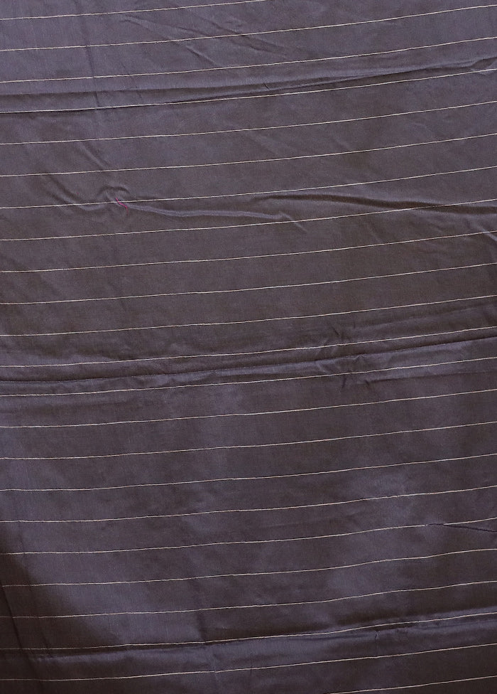 Grey Cotton Saree With Blouse Piece