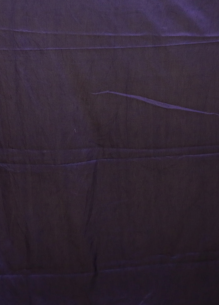 Purple Cotton Saree With Blouse Piece