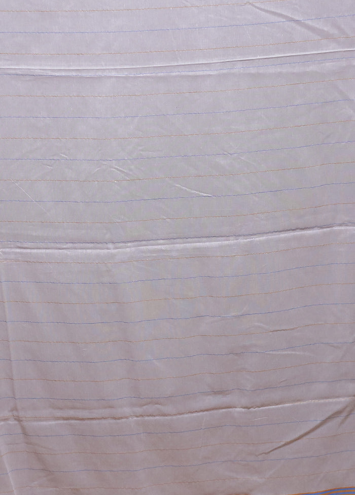 White Cotton Saree With Blouse Piece