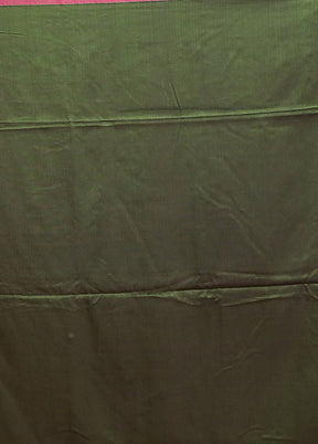 Green Cotton Saree With Blouse Piece
