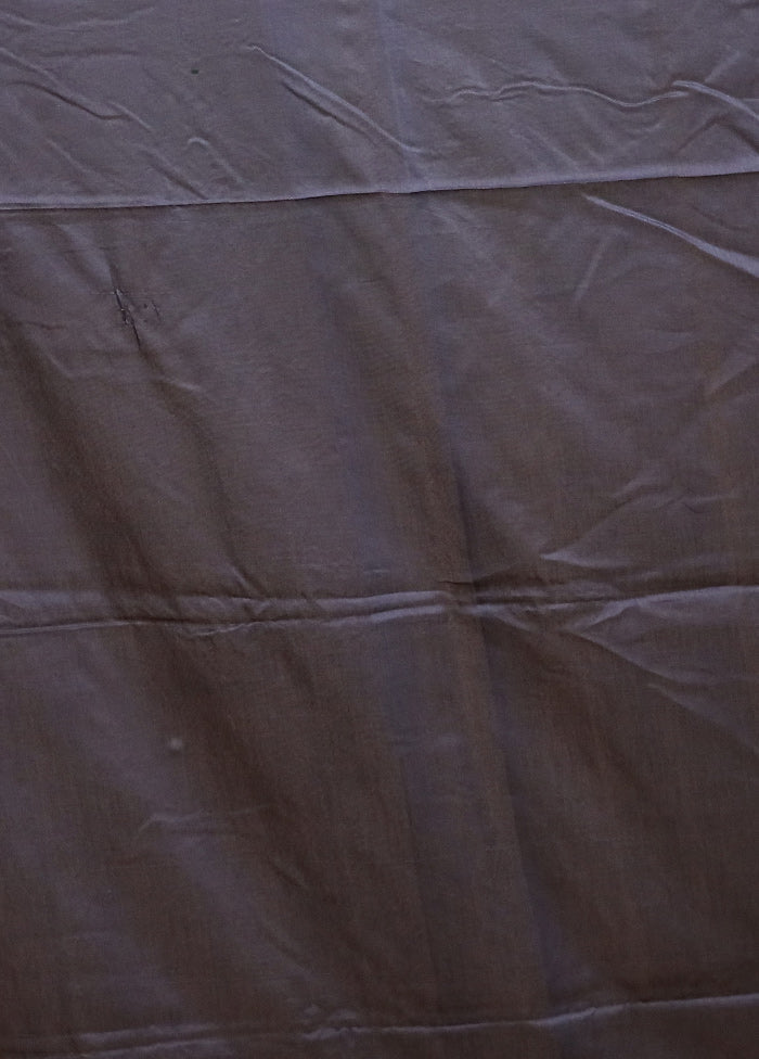 Grey Pure Cotton Saree With Blouse Piece