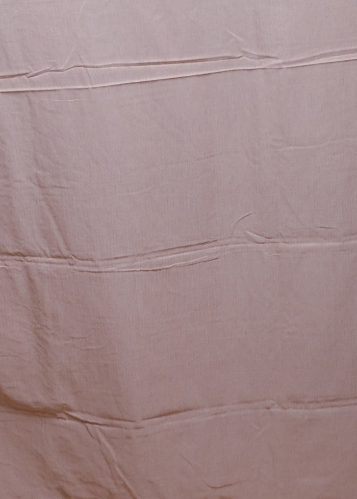 Cream Pure Cotton Saree With Blouse Piece