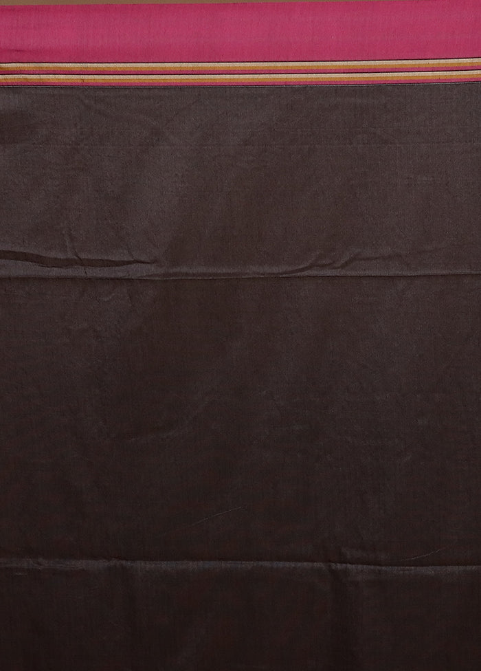 Grey Pure Cotton Saree With Blouse Piece