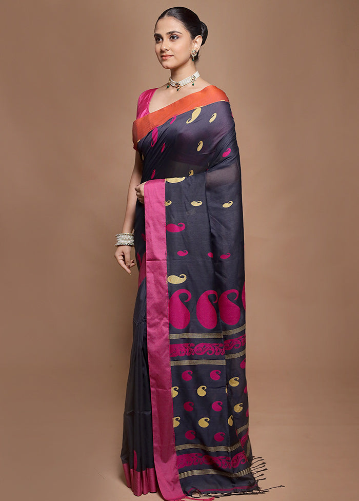 Blue Pure Cotton Saree With Blouse Piece