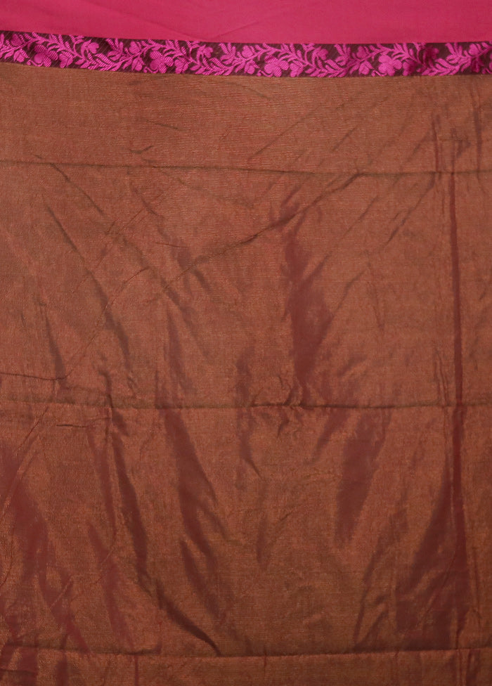 Brown Pure Cotton Saree With Blouse Piece