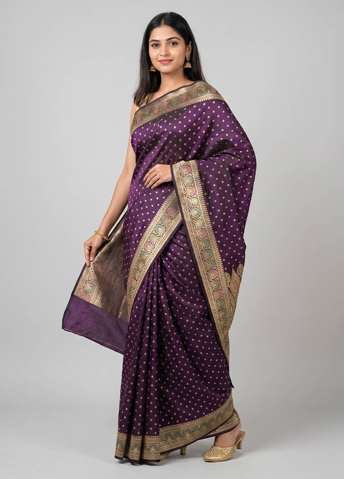 Black Handloom Banarasi Pure Silk Saree With Blouse Piece