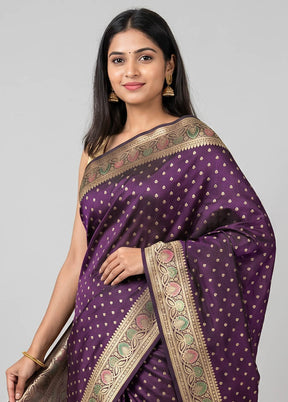 Black Handloom Banarasi Pure Silk Saree With Blouse Piece