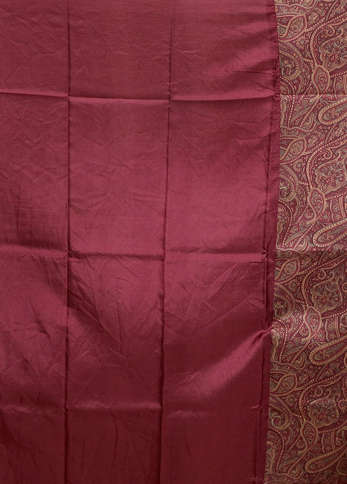 Pink Printed Pure Silk Saree Without Blouse Piece