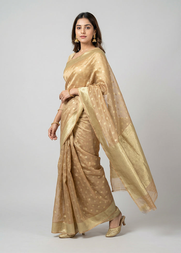 Gold Tissue Silk Saree With Blouse Piece