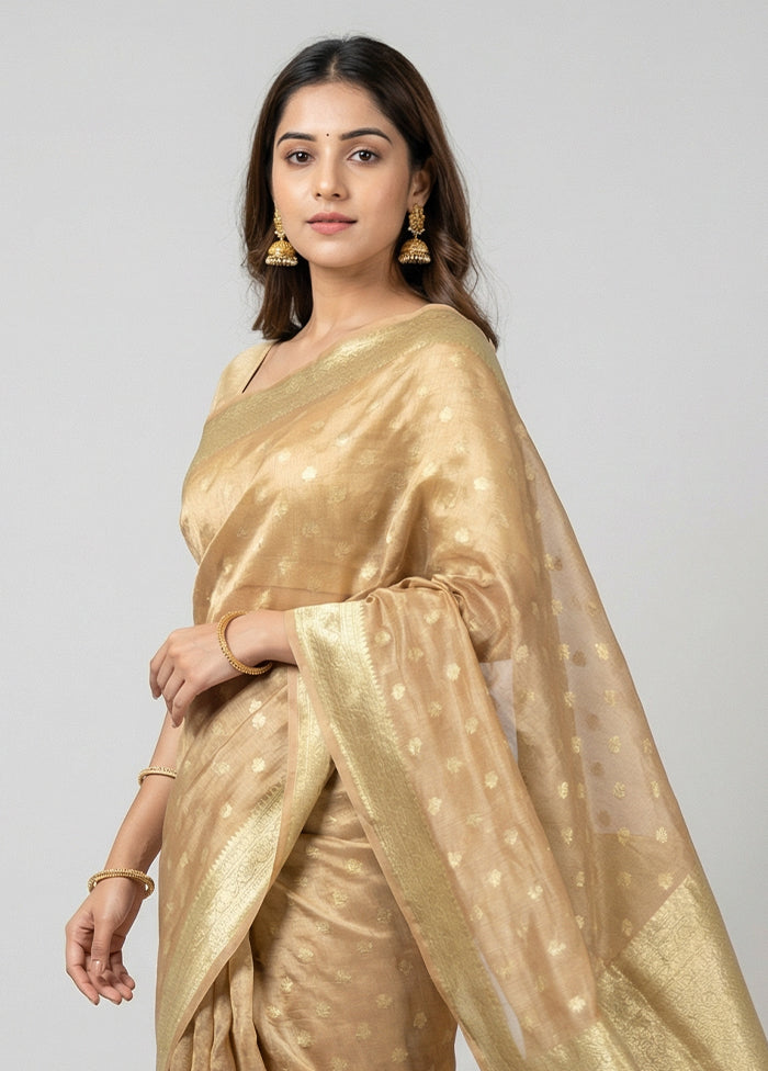 Gold Tissue Silk Saree With Blouse Piece