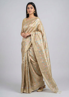 Gold Tissue Silk Saree With Blouse Piece