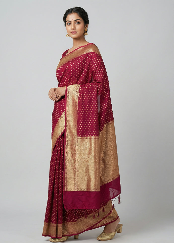Purple Kora Silk Saree With Blouse Piece