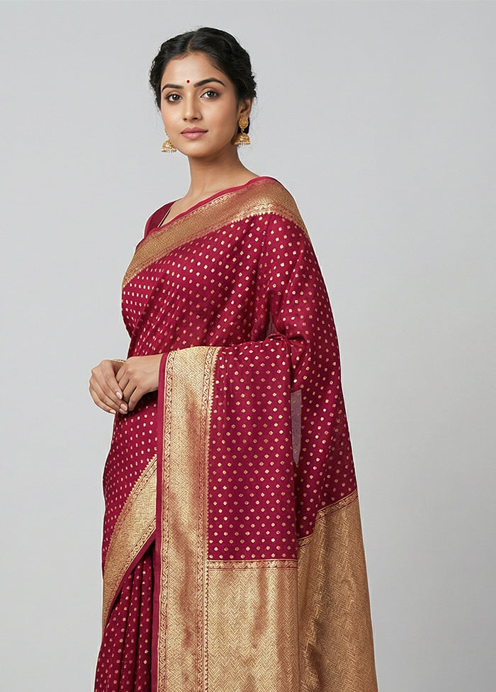 Purple Kora Silk Saree With Blouse Piece