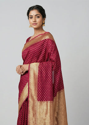 Purple Kora Silk Saree With Blouse Piece