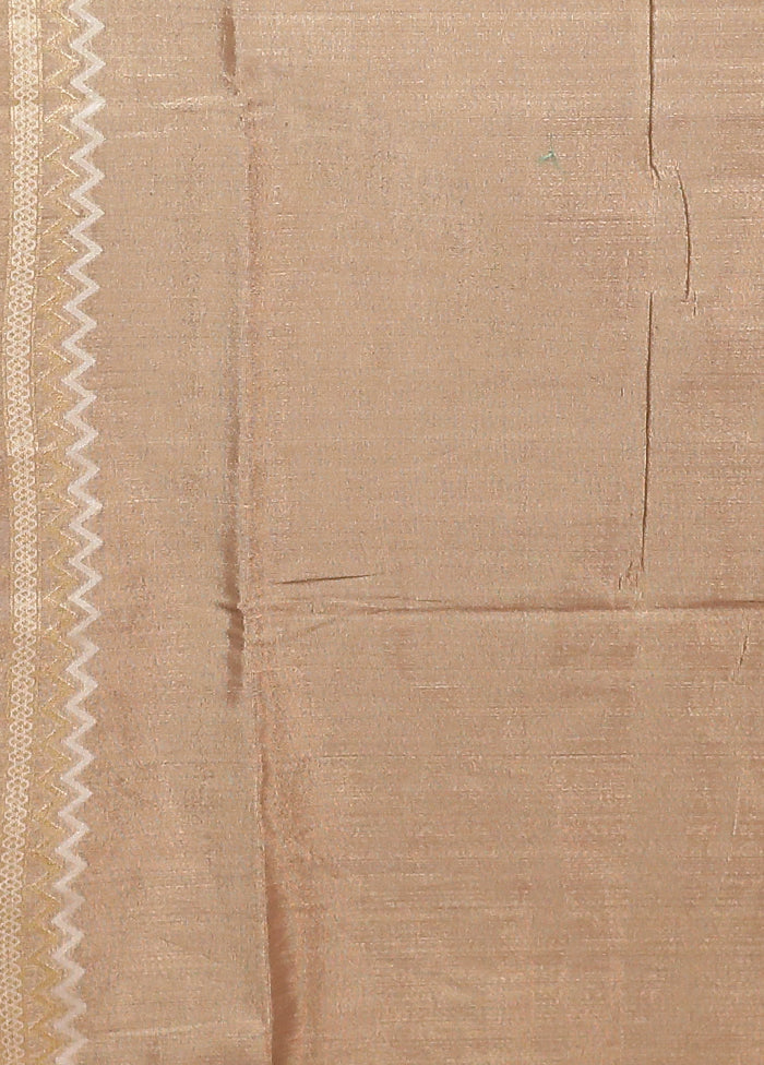 Cream Tissue Silk Saree With Blouse Piece