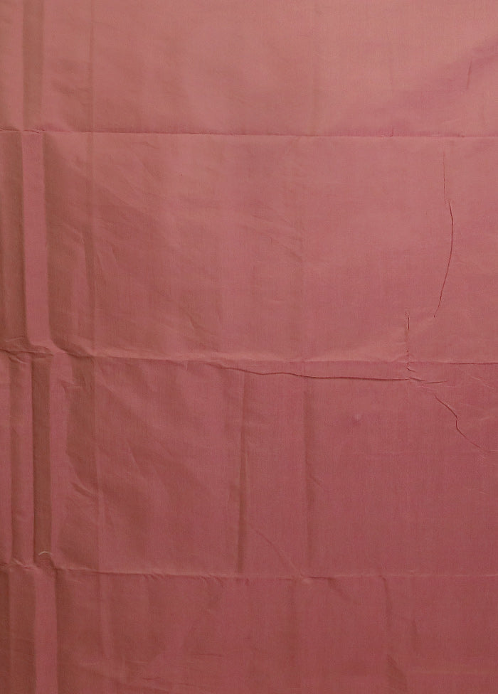 Maroon Kora Silk Saree With Blouse Piece
