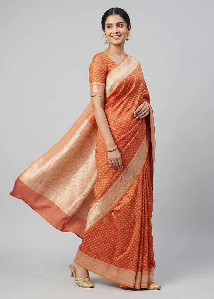 Pink Kora Silk Saree With Blouse Piece