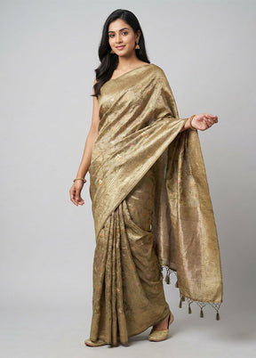 Gold Tissue Silk Saree With Blouse Piece