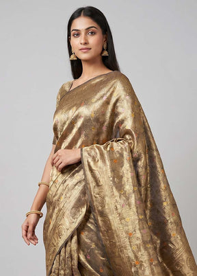 Gold Tissue Silk Saree With Blouse Piece