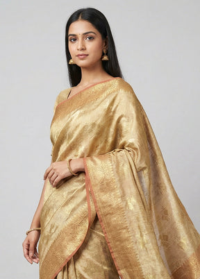 Gold Tissue Silk Saree With Blouse Piece